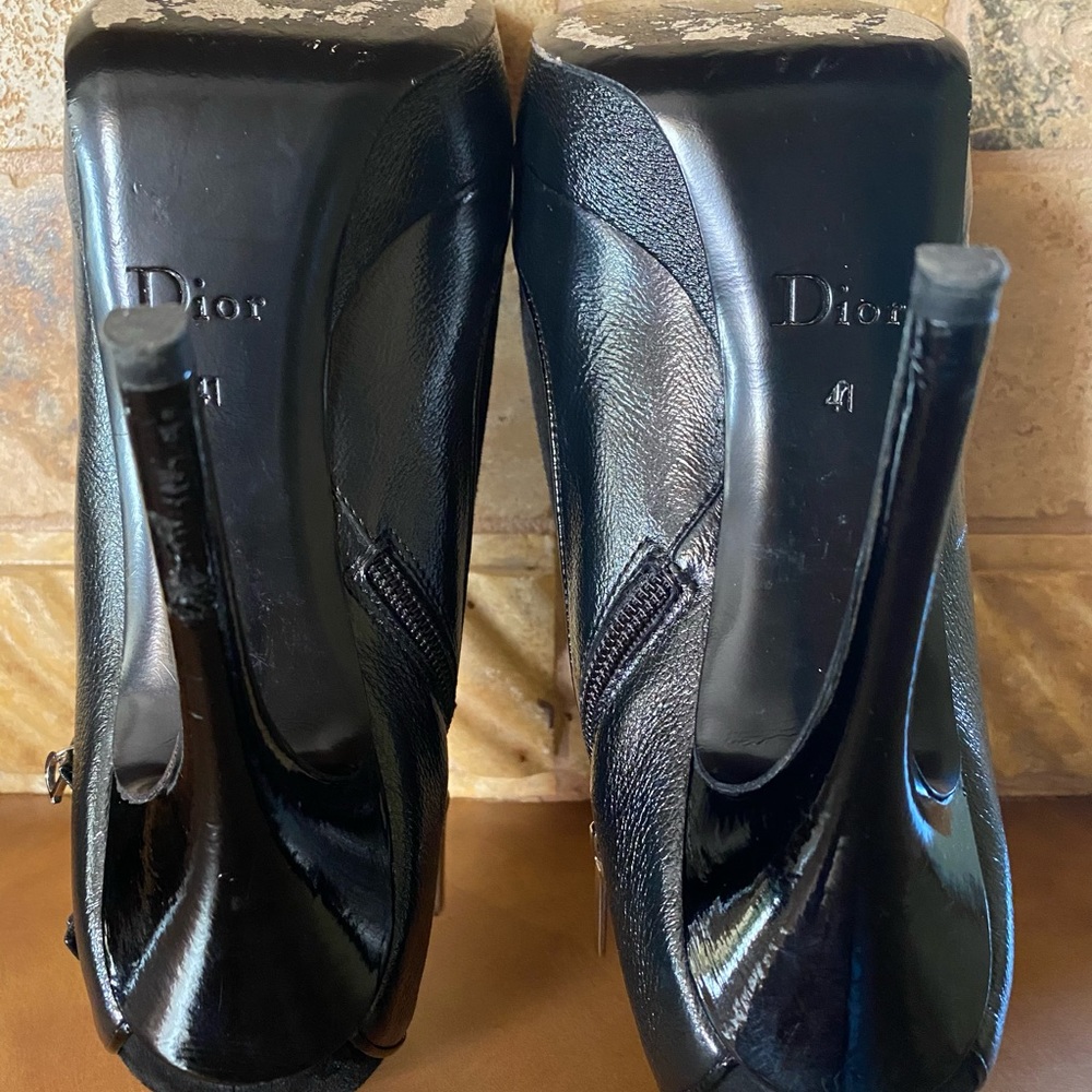 Christian Dior Suede with Embroidered Detail Black Booties 10.5 - Picture 8 of 16